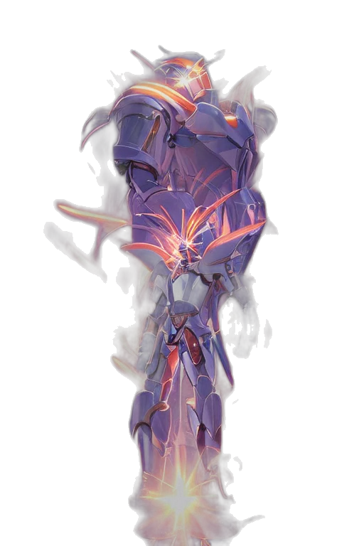 sword, robot, staff, weapon, concept art, fantasy art, pixel art, vaporwave transparent PNG cut-out