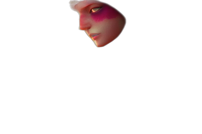 face, mask, hat, creature, vaporwave, 3d render, photorealistic, concept art transparent PNG cut-out