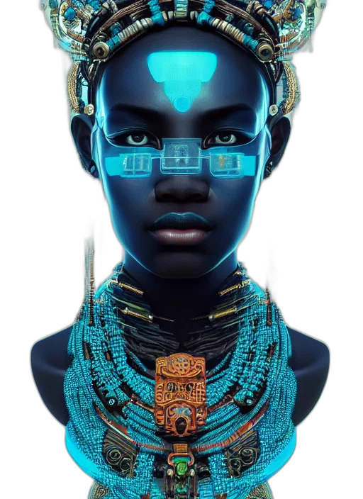 robot, jewelry, mask, face, cyberpunk, concept art, fantasy art, 3d render transparent PNG cut-out