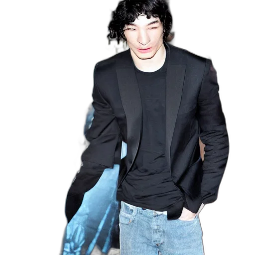 jacket, creature, staff, umbrella, photorealistic, concept art, dark, blue transparent PNG cut-out