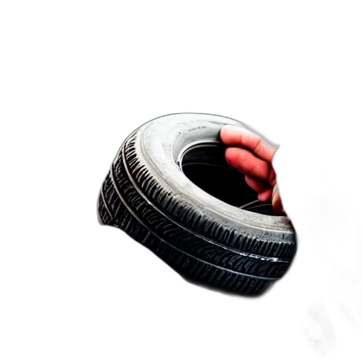 shoes, car, mask, hat, 3d render, concept art, photorealistic, tire transparent PNG cut-out