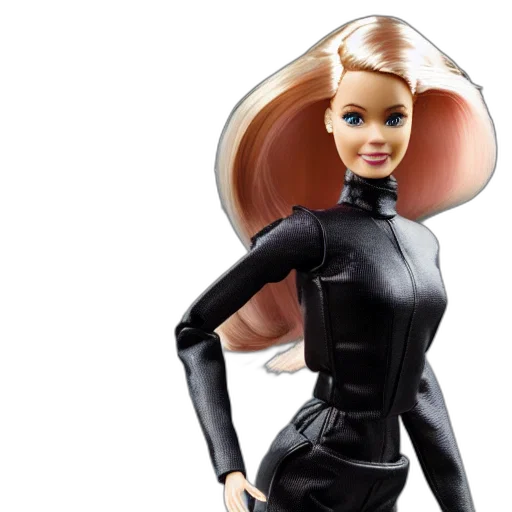 hair, 3d render, concept art, cartoon, barbie, doll, matrix, movie transparent PNG cut-out