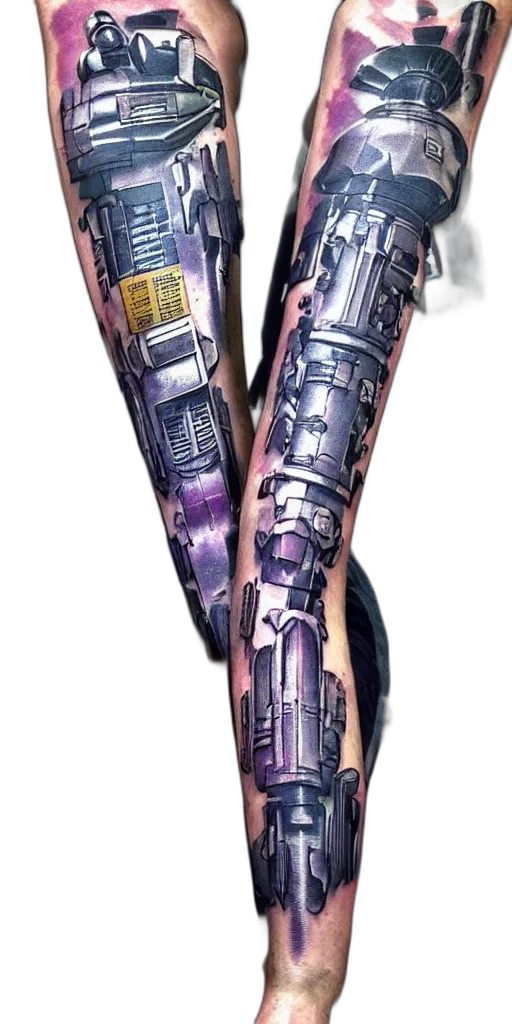 robot, weapon, cyberpunk, concept art transparent PNG cut-out