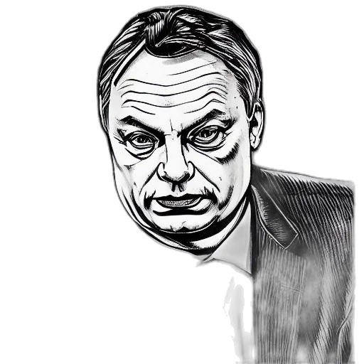 face, cartoon, pencil sketch, comic book art, photorealistic, viktor, orban, hayashida transparent PNG cut-out