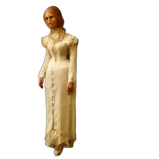 dress, 3d render, concept art, victorian, era, veduta, robot, woman transparent PNG cut-out