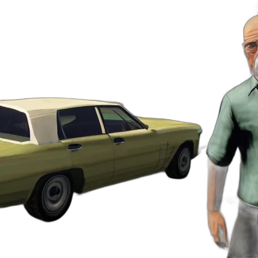 car, 3d render, concept art, photorealistic, walter, white, completing, gta transparent PNG cut-out