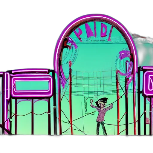 vaporwave, concept art, cartoon, 3d render transparent PNG cut-out