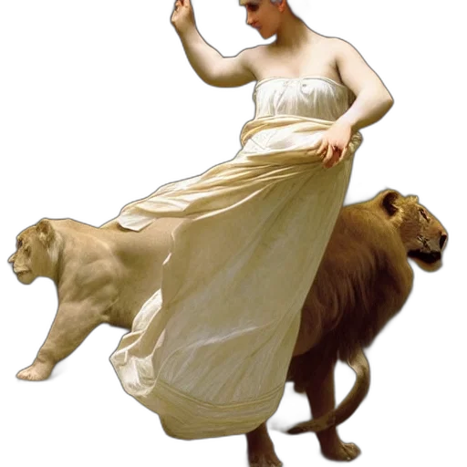 dress, animal, staff, photorealistic transparent PNG cut-out