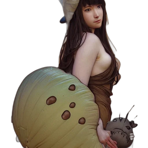 hat, creature, dress, umbrella, fantasy art, concept art, photorealistic, 3d render transparent PNG cut-out