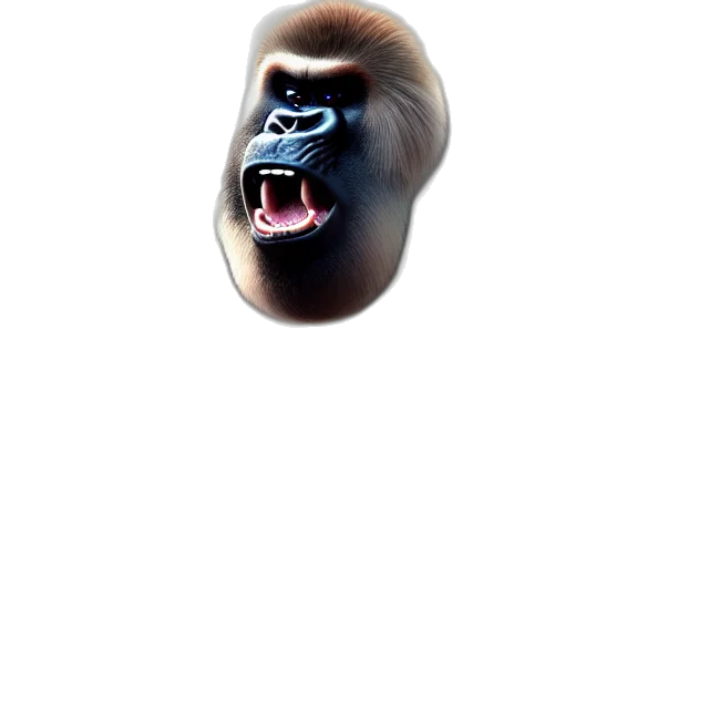 mask, animal, creature, face, photorealistic, 3d render, concept art, dark transparent PNG cut-out