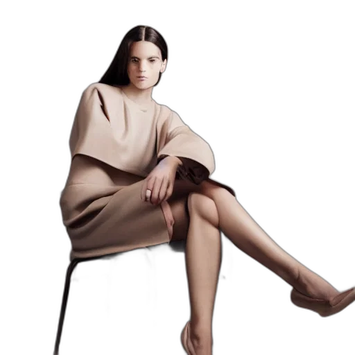 dress, hair, furniture, photorealistic transparent PNG cut-out