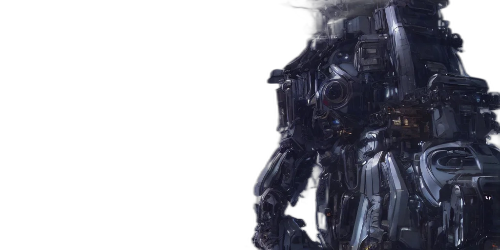 robot, concept art, 3d render, cyberpunk transparent PNG cut-out