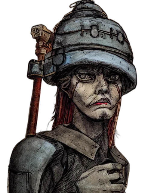 staff, hat, face, robot transparent PNG cut-out