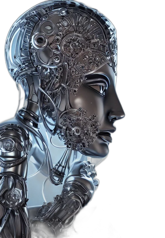 robot, face, mask, cyberpunk transparent PNG cut-out