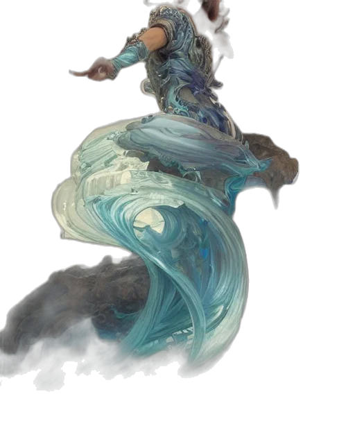 dragon, creature, concept art, fantasy art, watercolor, comic book art, underwater, blue transparent PNG cut-out