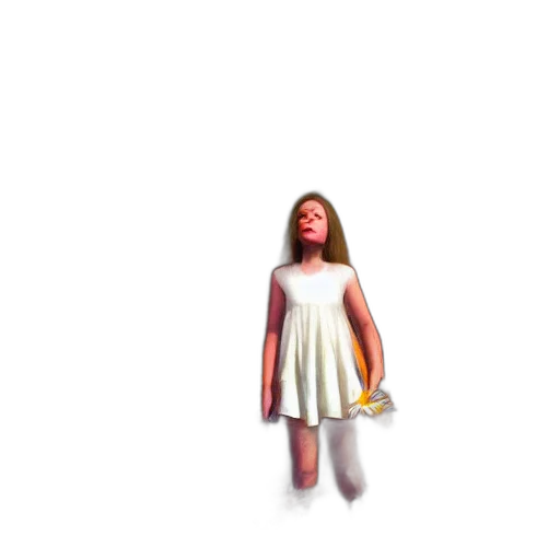 dress, creature, hair, face transparent PNG cut-out