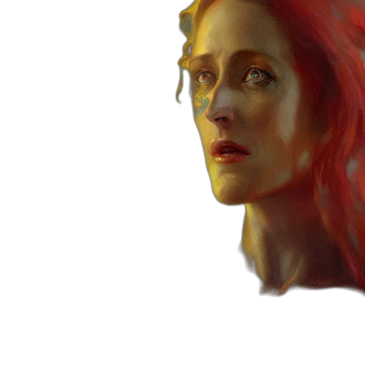 face, photorealistic, concept art, oil painting transparent PNG cut-out