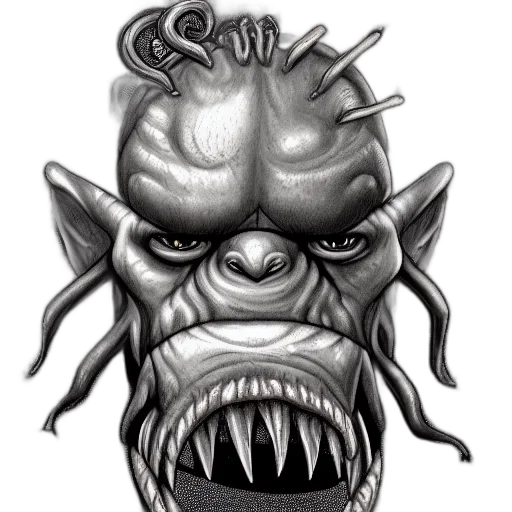 mask, face, creature, pencil sketch transparent PNG cut-out