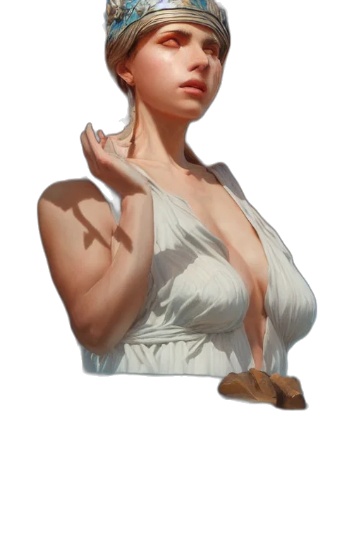 dress, staff, face, weapon transparent PNG cut-out