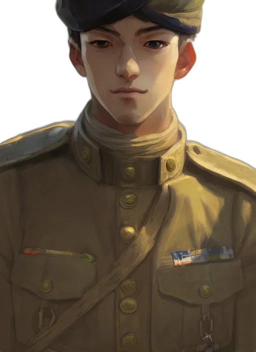 hat, jacket, staff, face, concept art, photorealistic, oil painting, fantasy art transparent PNG cut-out