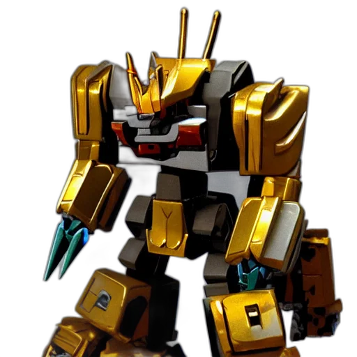 robot, weapon, concept art, 3d render, pixel art, golden, grimlock, autobot transparent PNG cut-out