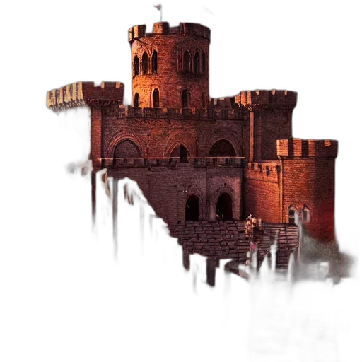 crown, building, 3d render, concept art, photorealistic, pixel art, fog, tiger transparent PNG cut-out