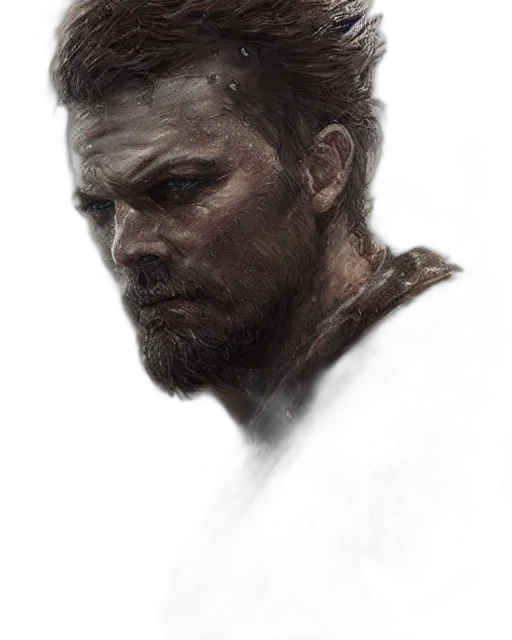 face, sword, staff, weapon, concept art, photorealistic, fantasy art, comic book art transparent PNG cut-out