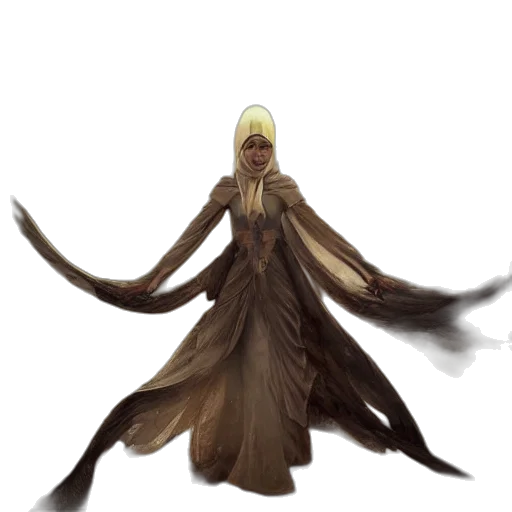 hair, staff, dress, creature, concept art, fantasy art, pixel art, comic book art transparent PNG cut-out