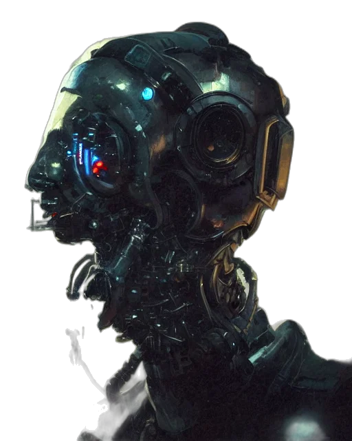 robot, face, mask, creature transparent PNG cut-out