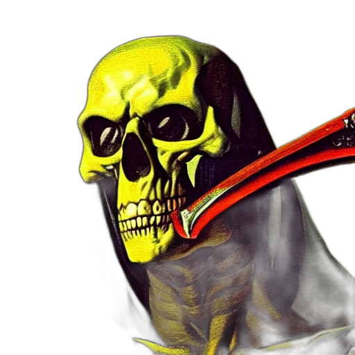 mask, weapon, staff, sword, 3d render, photorealistic, concept art, cyberpunk transparent PNG cut-out