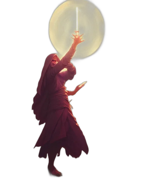 umbrella, dress, staff, concept art, fantasy art, 3d render, photorealistic, outer space transparent PNG cut-out