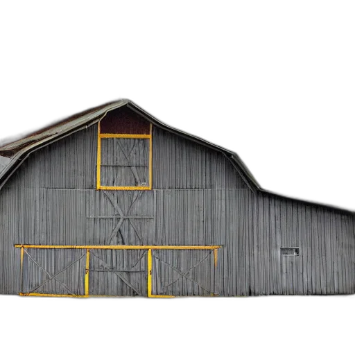 building, car, concept art, 3d render, flying, barn, caught, camera transparent PNG cut-out