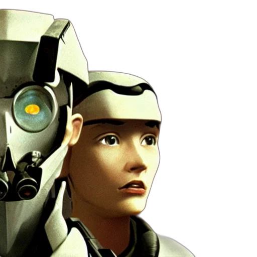 robot, face, concept art, cyberpunk, comic book art, 3d render, half-life, film transparent PNG cut-out