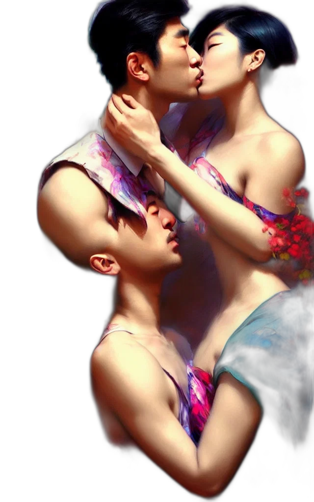 face, dress, mask, jewelry, photorealistic, oil painting, 3d render, vaporwave transparent PNG cut-out