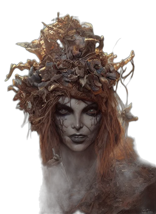 crown, mask, face, hair transparent PNG cut-out