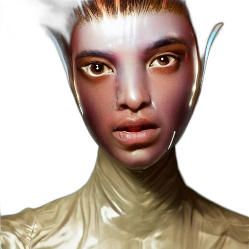 face, mask, robot, creature, fantasy art, concept art, cyberpunk, photorealistic transparent PNG cut-out