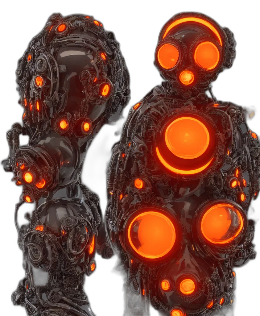 robot, jewelry, mask, jacket transparent PNG cut-out
