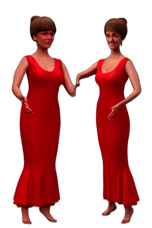 dress, 3d render, concept art, cartoon transparent PNG cut-out