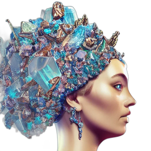 crown, jewelry, hat, cyberpunk transparent PNG cut-out