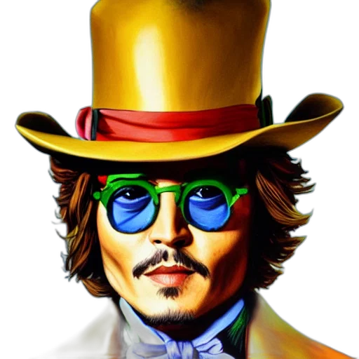 hat, face, photorealistic, comic book art, cartoon, concept art, portrait, johnny transparent PNG cut-out