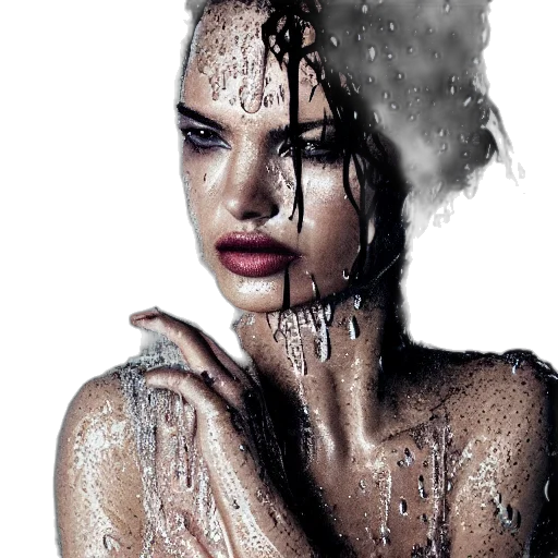 hair, jewelry, dress, face, photorealistic, concept art, underwater, rain transparent PNG cut-out