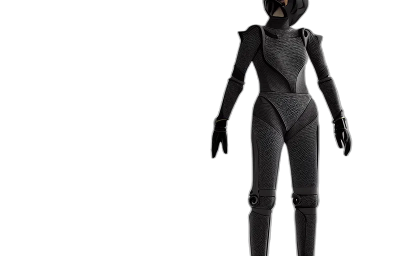 robot, mask, jacket, 3d render transparent PNG cut-out