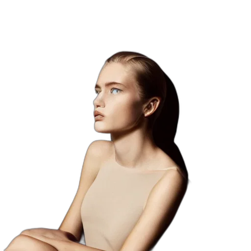dress, hair, face, jewelry transparent PNG cut-out