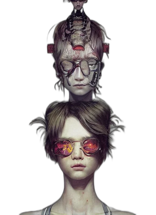 mask, face, robot, hair transparent PNG cut-out
