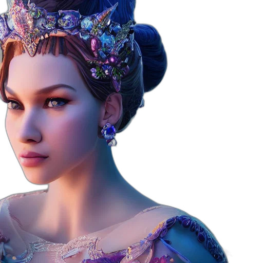 crown, dress, jewelry, 3d render transparent PNG cut-out