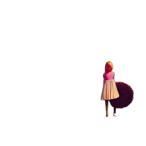 dress, hair, creature, robot, pixel art, concept art, 3d render, comic book art transparent PNG cut-out