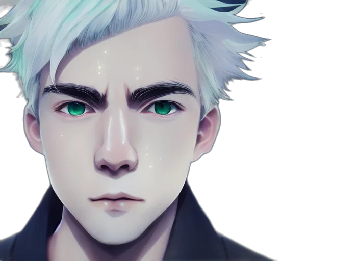 face, mask, fantasy art, concept art, cyberpunk, anime, neon lights, outer space transparent PNG cut-out