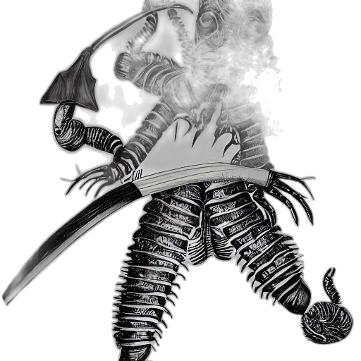 dragon, creature, sword, staff transparent PNG cut-out