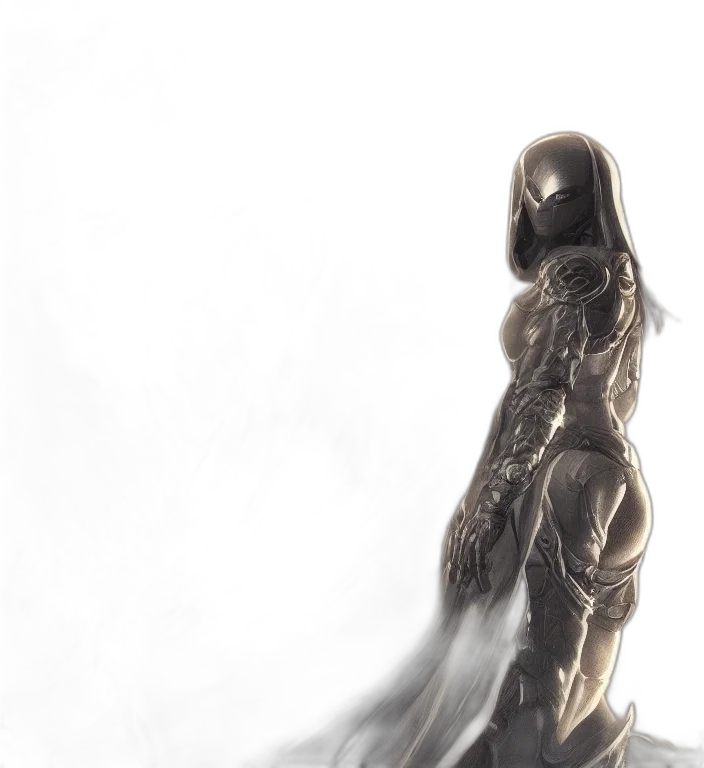 robot, mask, creature, sword transparent PNG cut-out