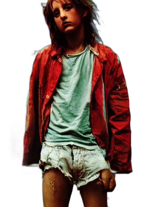 jacket, face, creature, animal, photorealistic, concept art, red, neon transparent PNG cut-out